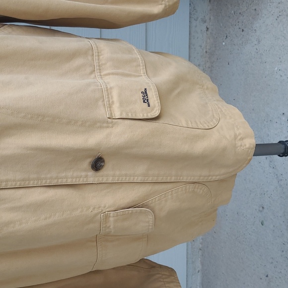 POLO RALPH LAUREN Tan Cotton Corduroy Collar Plaid Interior Large Mens Jacket - Picture 4 of 8